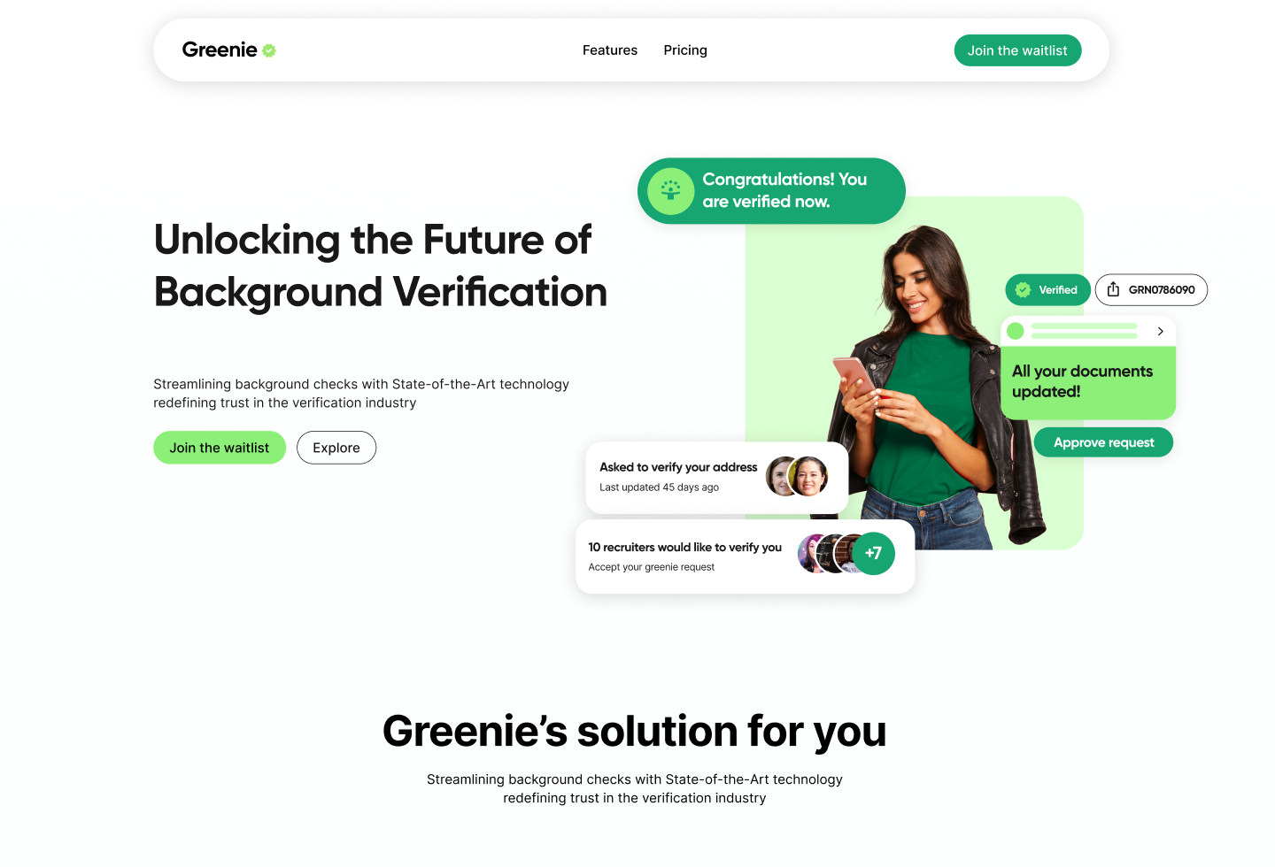 Greenie interface